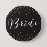 Black & Gold Confetti Dot Bride Button<br><div class="desc">.</div>