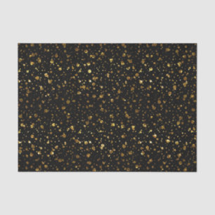 Black Gold Confetti Dots Elegant Glam Tissue Paper
