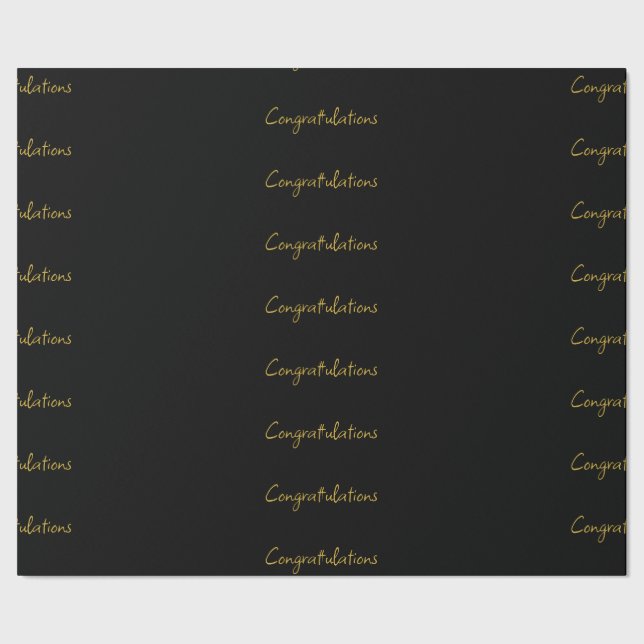 Black & Gold Congratulations Wrapping Paper (Seam)