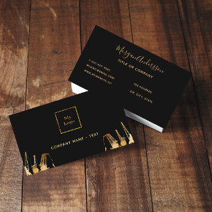 Black gold construction cranes contractor business card