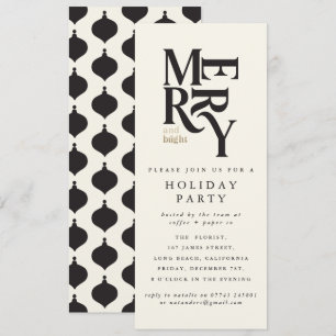 Black & gold corporate Christmas holiday party Invitation