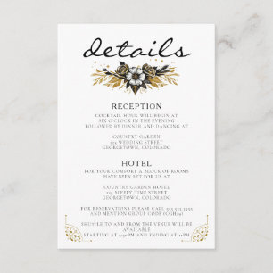 Black & Gold Country Wedding Enclosure Card