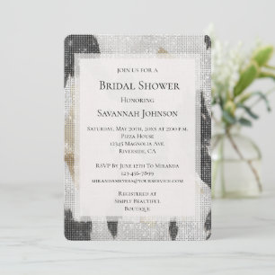 Black Gold Cowhide Cowgirl Sparkle Bridal Shower Invitation