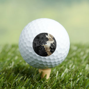 Black Gold Cream Western Cowhide Golf Balls
