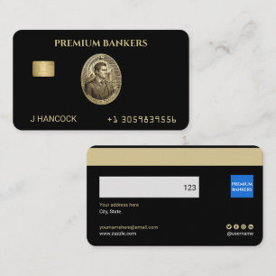 Black Gold Credit Card Style Business Card