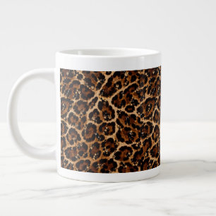 Black & Gold Crystal Tiger Pattern Large Coffee Mug