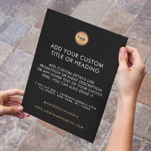 Black & Gold Custom Business Logo Social Media Flyer