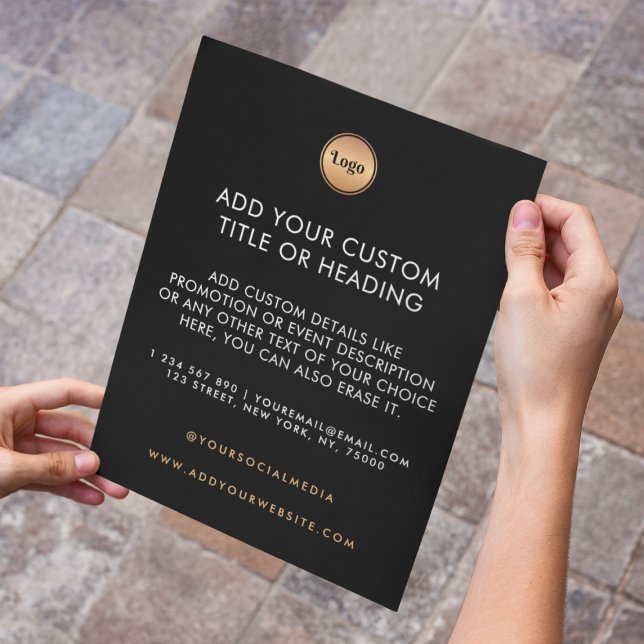 Black & Gold Custom Business Logo Social Media Flyer (Creator Uploaded)