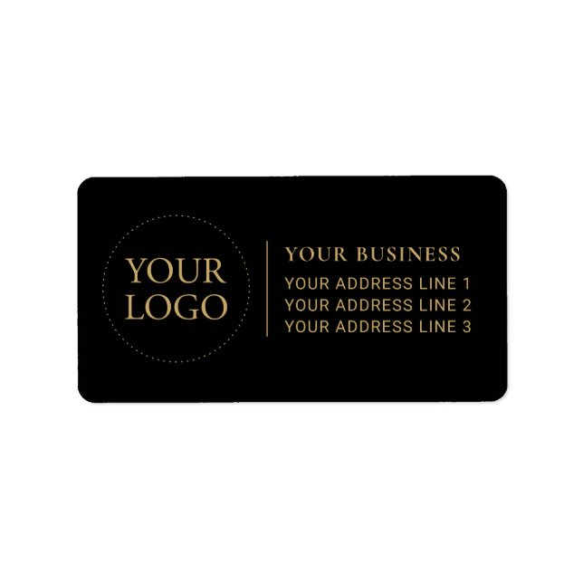 Black & Gold | Custom Corporate Business Logo  Label (Front)