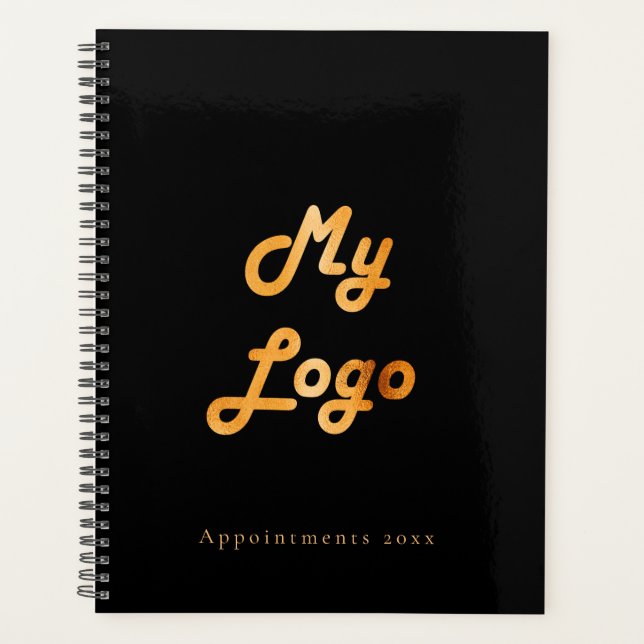Black gold custom logo business planner (Front)