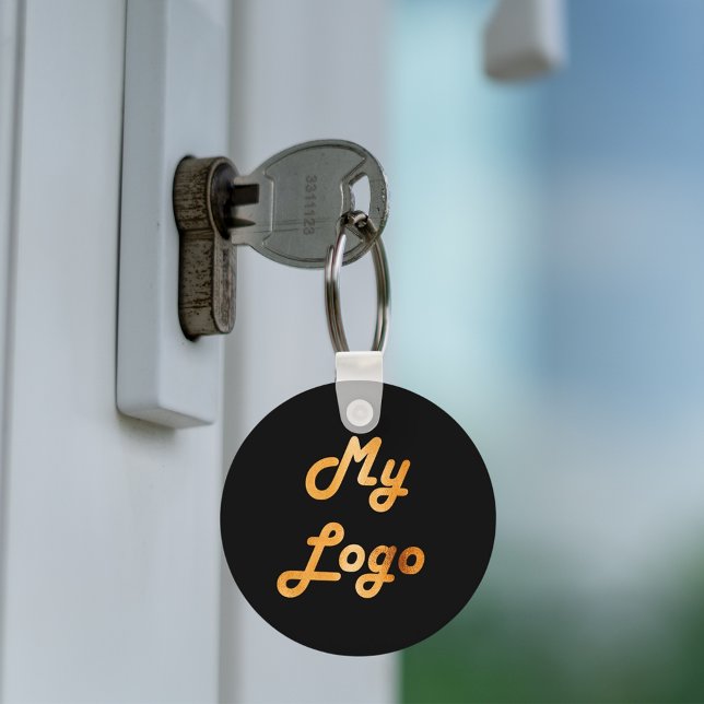 Black gold custom logo image business key ring (Creator Uploaded)