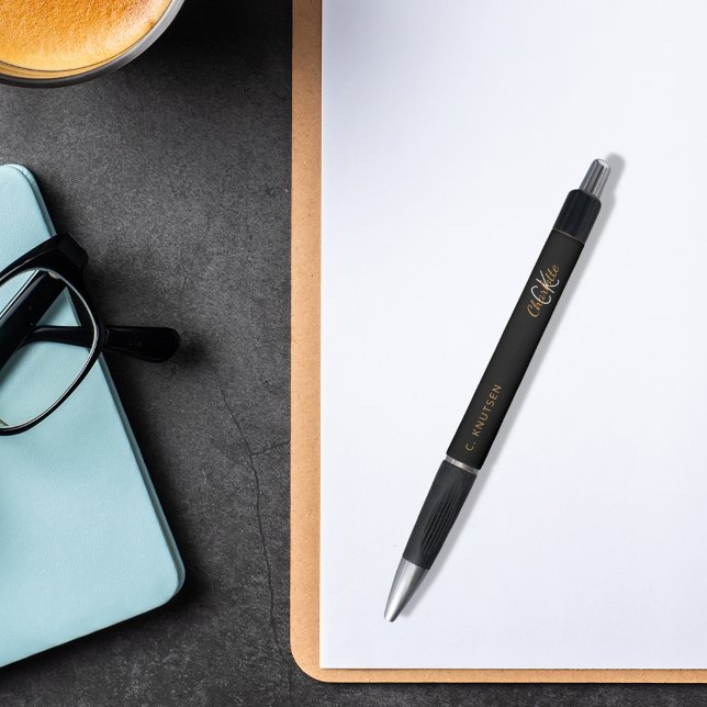 Black gold custom monogram name script (Creator Uploaded)