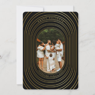 Black Gold Custom Photo Family Christmas Card