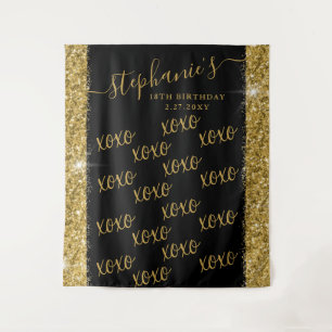 Black Gold Custom Photobooth Selfie Photo Backdrop Tapestry