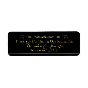 Black & Gold Custom Wedding Favour Labels
