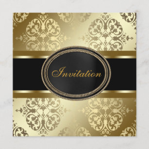 Black Gold Damask All Occasion Party Template