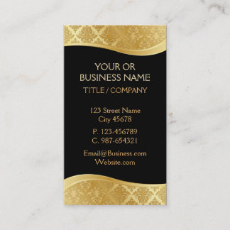 Black & Gold Damask Business Card