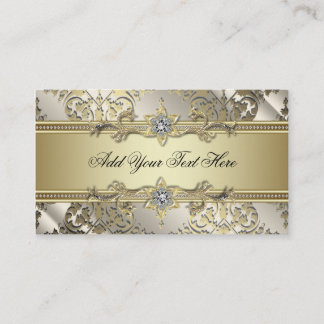 Black Gold Damask Business Cards