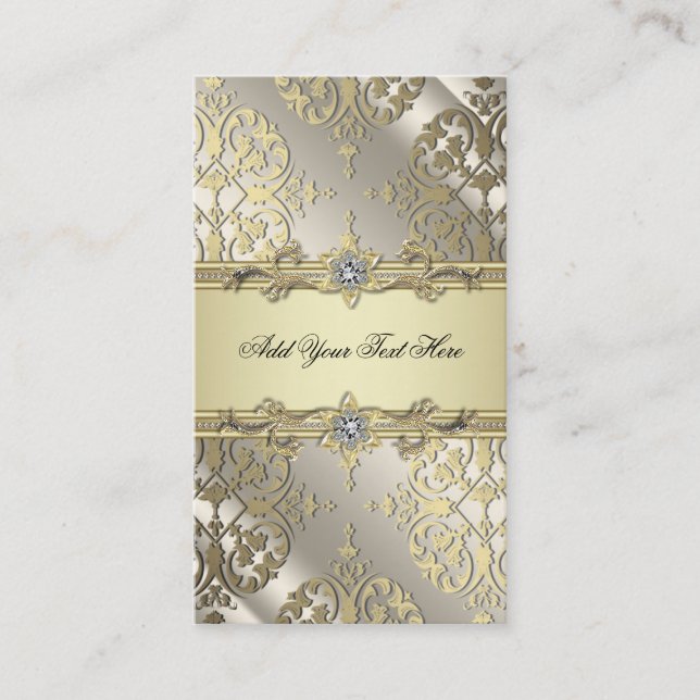 Black Gold Damask Business Cards (Front)