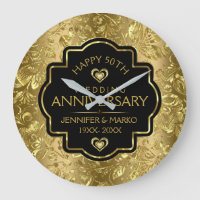Black & Gold Damasks 50th Wedding Anniversary
