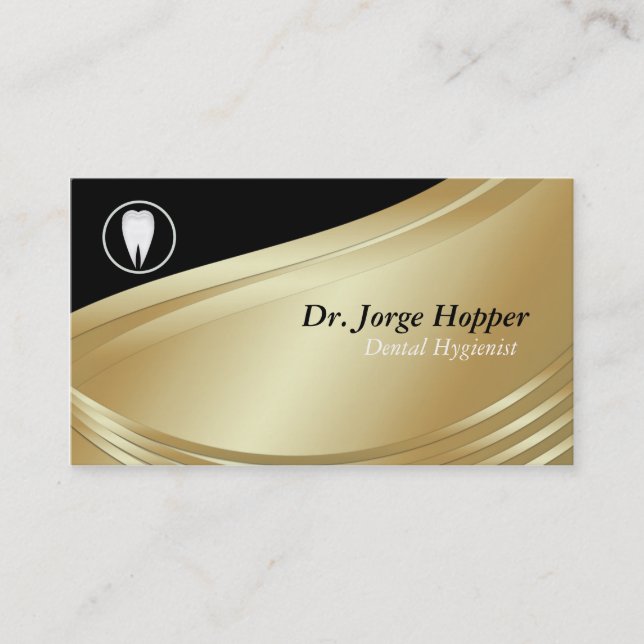 Black Gold Dental Hygienist Business Card (Front)