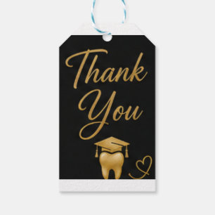 Black & Gold Dental Hygienist Graduation Favour Ta Gift Tags