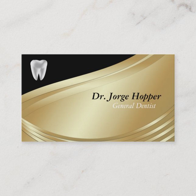 Black Gold Dentist Business Card (Front)