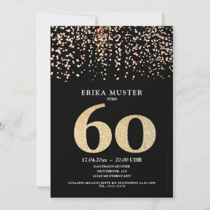 Black Gold Design Invitations 60th Birthday