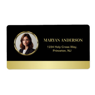 Black & gold design, Logo or Photo in gold circle,