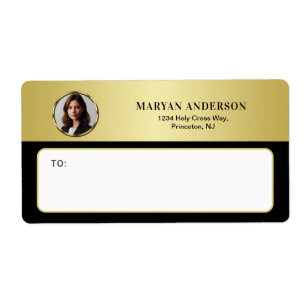 Black & gold design, Logo or Photo in gold circle,