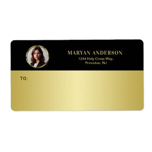 Black & gold design, Logo or Photo in gold circle,