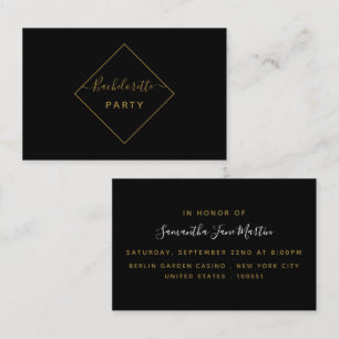 Black & Gold Diamond Bachelorette Party Ticket