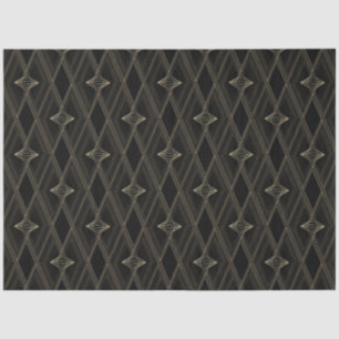 Black Gold Diamond Pattern Abstract Chic Geometric Tissue Paper