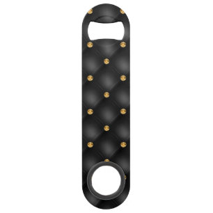 Black Gold Diamond Tufted Bar Key