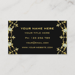 Black Gold Diamonds Business Card Design Your Own