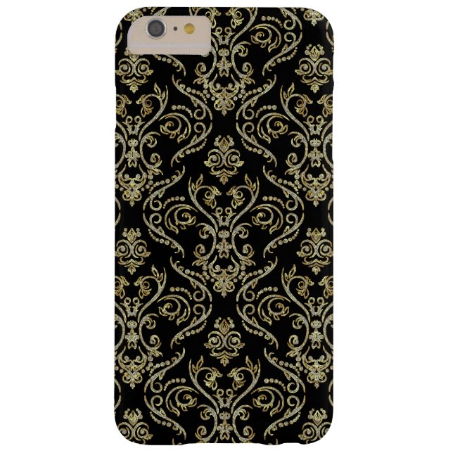Black Gold & Diamonds Floral Damasks Case-Mate iPhone Case (Back)