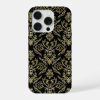 Black Gold & Diamonds Glitter Floral Damasks 2