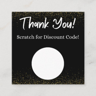 Black & Gold Discount Scratch Off Thank You Card
