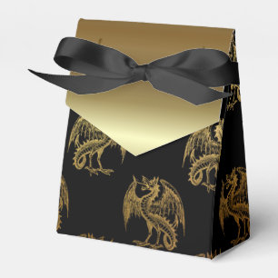 Black gold Dragon pattern party favour box