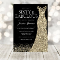 Black Gold Dress Sixty & Fabulous 60th Birthday