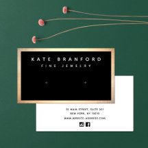 Black Gold Earring Display Business Card