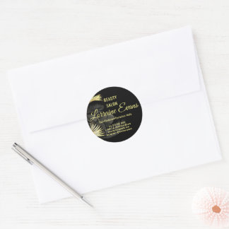 Black Gold Elegant  Classic Round Sticker