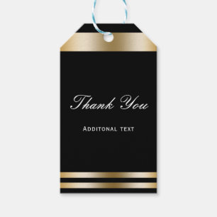 Black Gold Elegant Engagement Event Wedding Favour Gift Tags