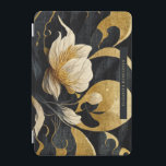 Black & Gold Elegant Floral | Monogram  iPad Mini Cover<br><div class="desc">Design features an allover Japanese floral print in black and gold, with your name or choice of personalisation. Trendy monogrammed design. The design is customisable and adjustable to your vision! A great gift idea for any occasion. Add your custom wording to this design by using the "Edit this design template"...</div>