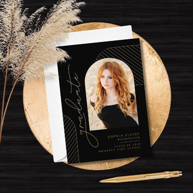 Black Gold Elegant Graduate Script Graduation (Creator Uploaded)