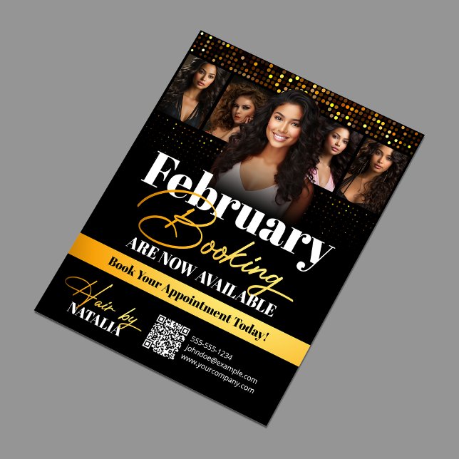 Black Gold Elegant HairStylist Booking Flyer (Creator Uploaded)