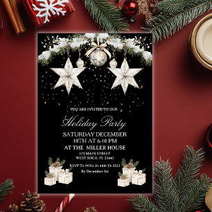 Black & Gold Elegant Holiday Postcard