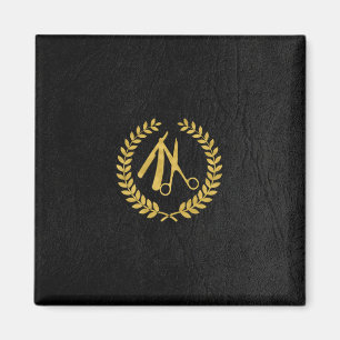 Black Gold Elegant Luxury Barber Shop Magnet