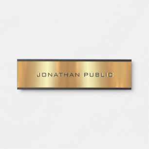 Black & Gold Elegant Modern Template Glamorous Door Sign