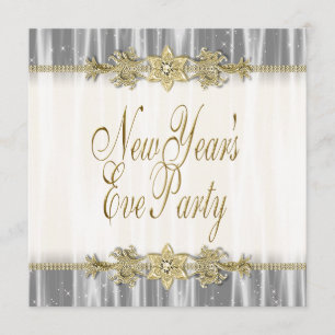 Black Gold Elegant New Years Eve Party Invitations